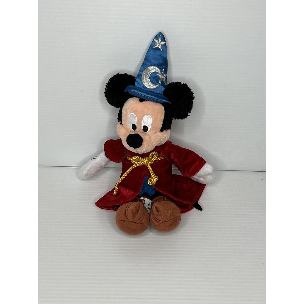 Disney Parks Sorcerer Mickey Mouse Fantasia 14"‎ Plush Stuffed Animal Toy